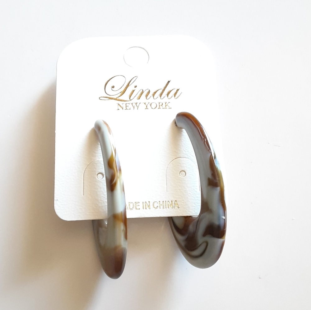 Linda New York Long Hoop Earrings